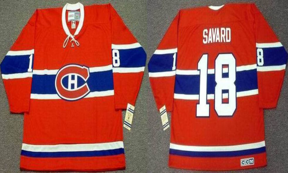 2019 Men Montreal Canadiens 18 Savard Red CCM NHL jerseys